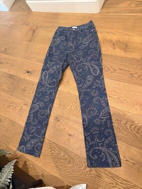 WeWoreWhat Navy Paisley High-Rise Jeans